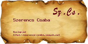 Szerencs Csaba névjegykártya